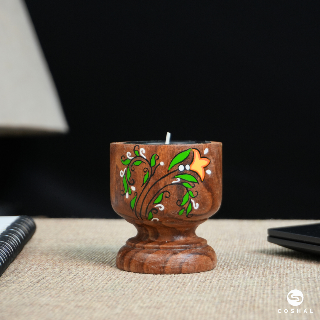 Handcrafted and Painted Pichwai Motifs Tealight Candle Holders | Coshal | DP02