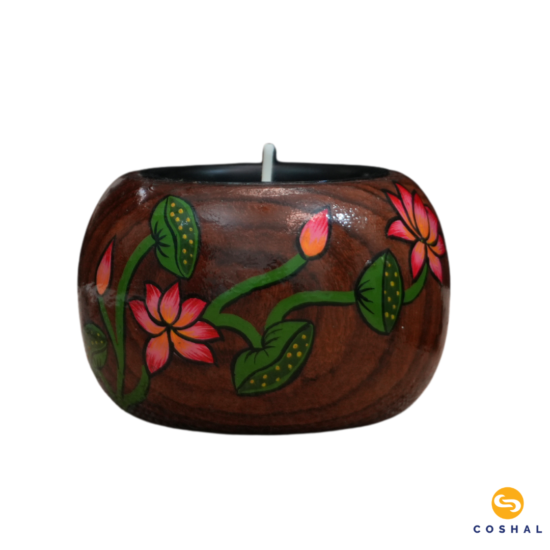 Handcrafted and Painted Pichwai Motifs Tealight Candle Holders | Coshal | DP03