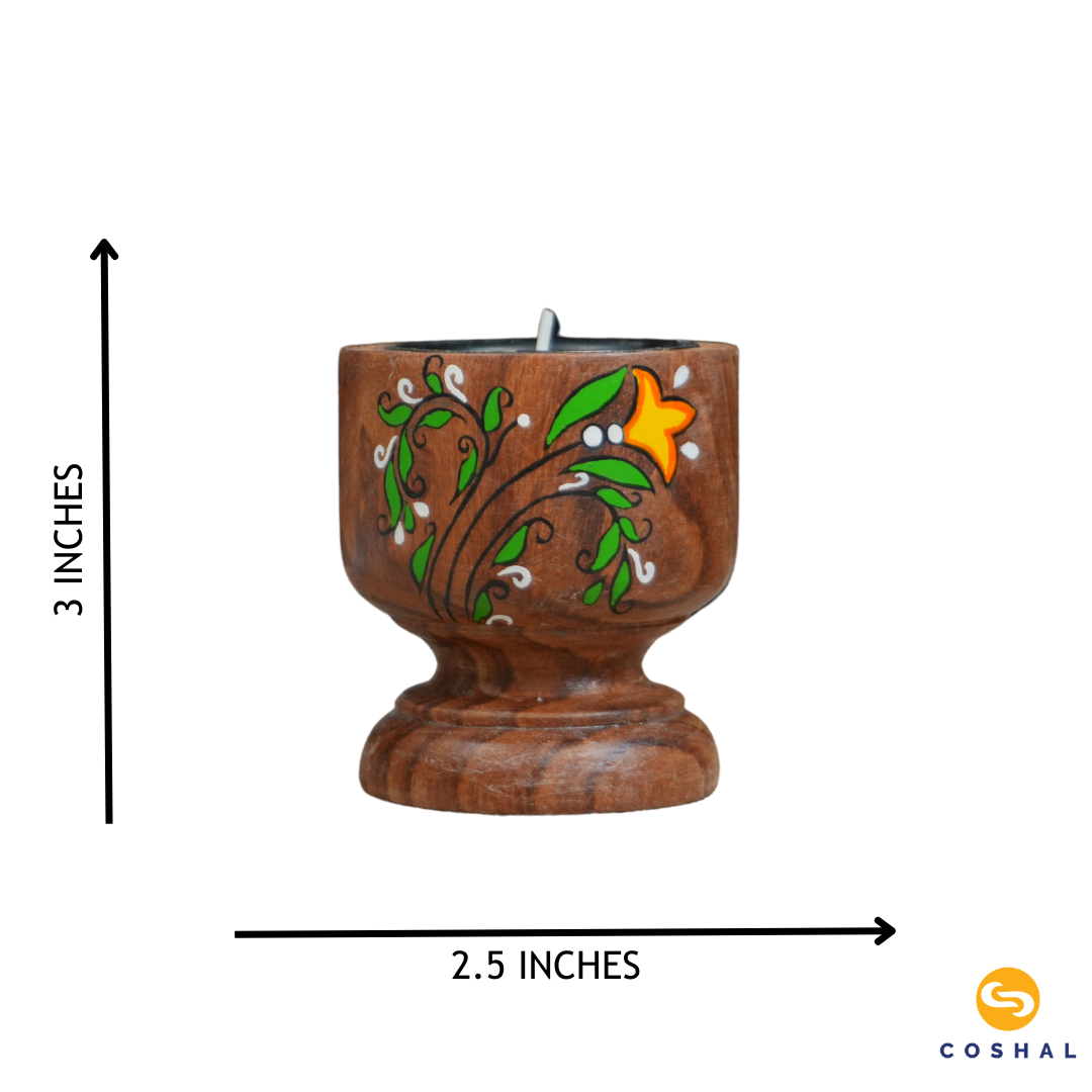 Handcrafted and Painted Pichwai Motifs Tealight Candle Holders | Coshal | DP02