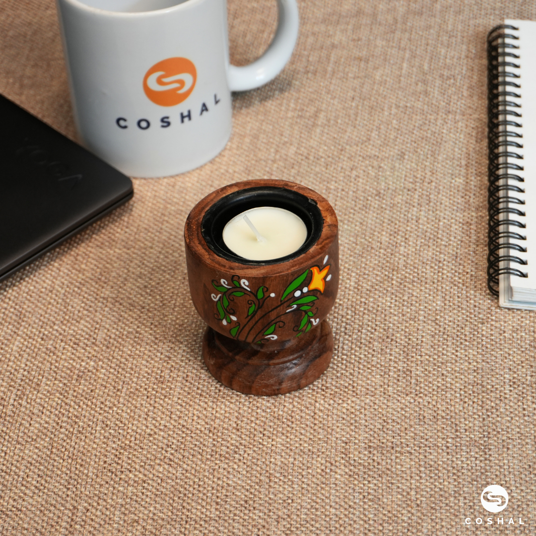 Handcrafted and Painted Pichwai Motifs Tealight Candle Holders | Coshal | DP02