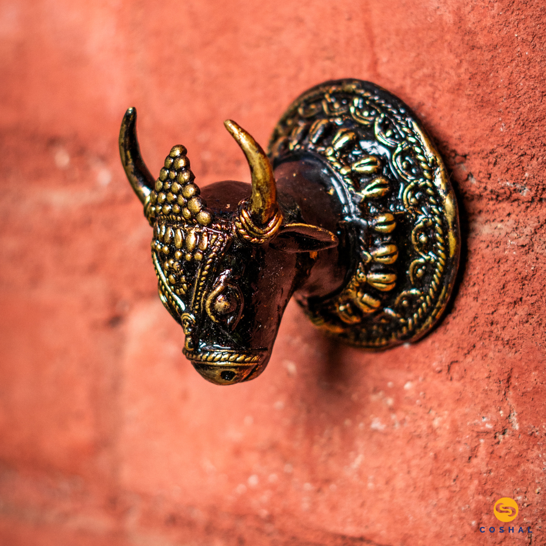 Brass Cow Head | Best for wall decor | Bastar Dhokra Art | Room Decor | Wall art for Living Room| Coshal | CD84 1