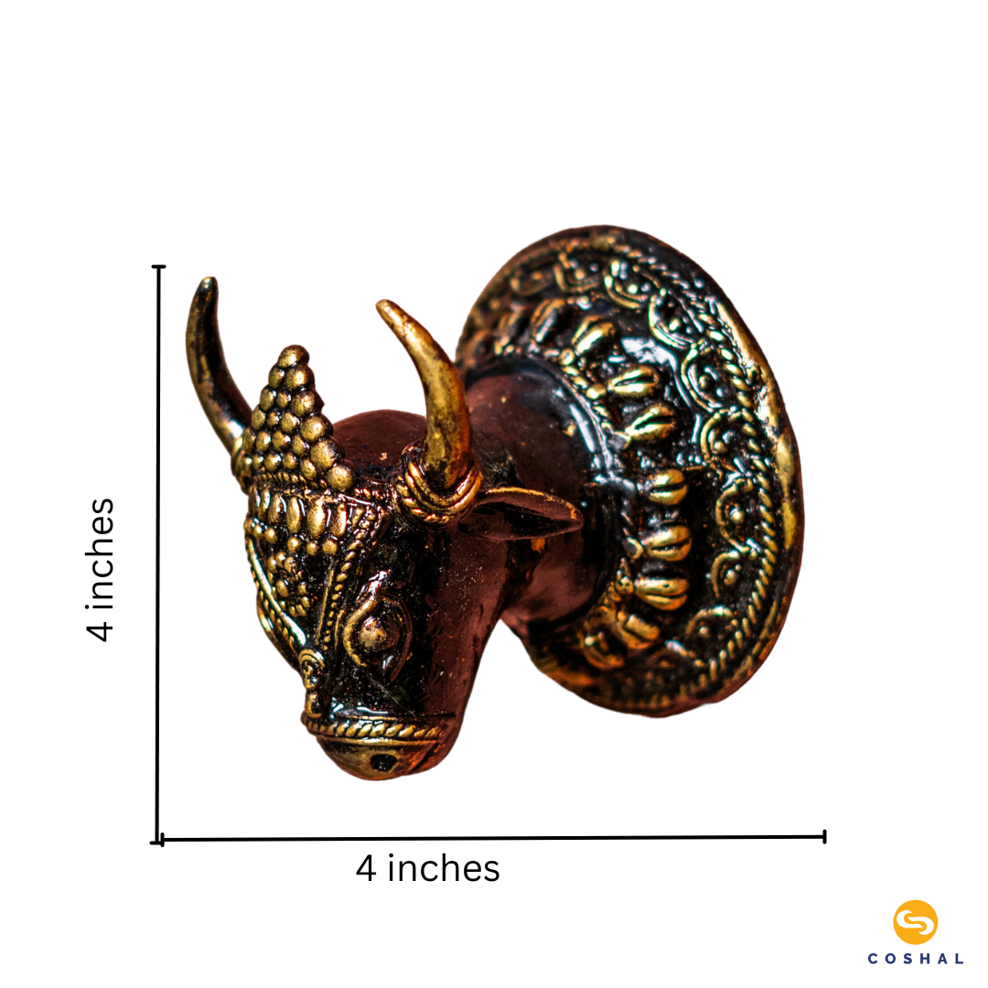 Brass Cow Head | Best for wall decor | Bastar Dhokra Art | Room Decor | Wall art for Living Room| Coshal | CD84 5