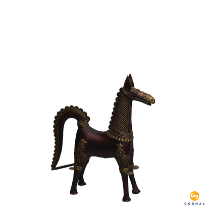 Brass Horse Showpiece | Best for table decor | Bastar Dhokra Art | Room Decor | Coshal | CD77 5
