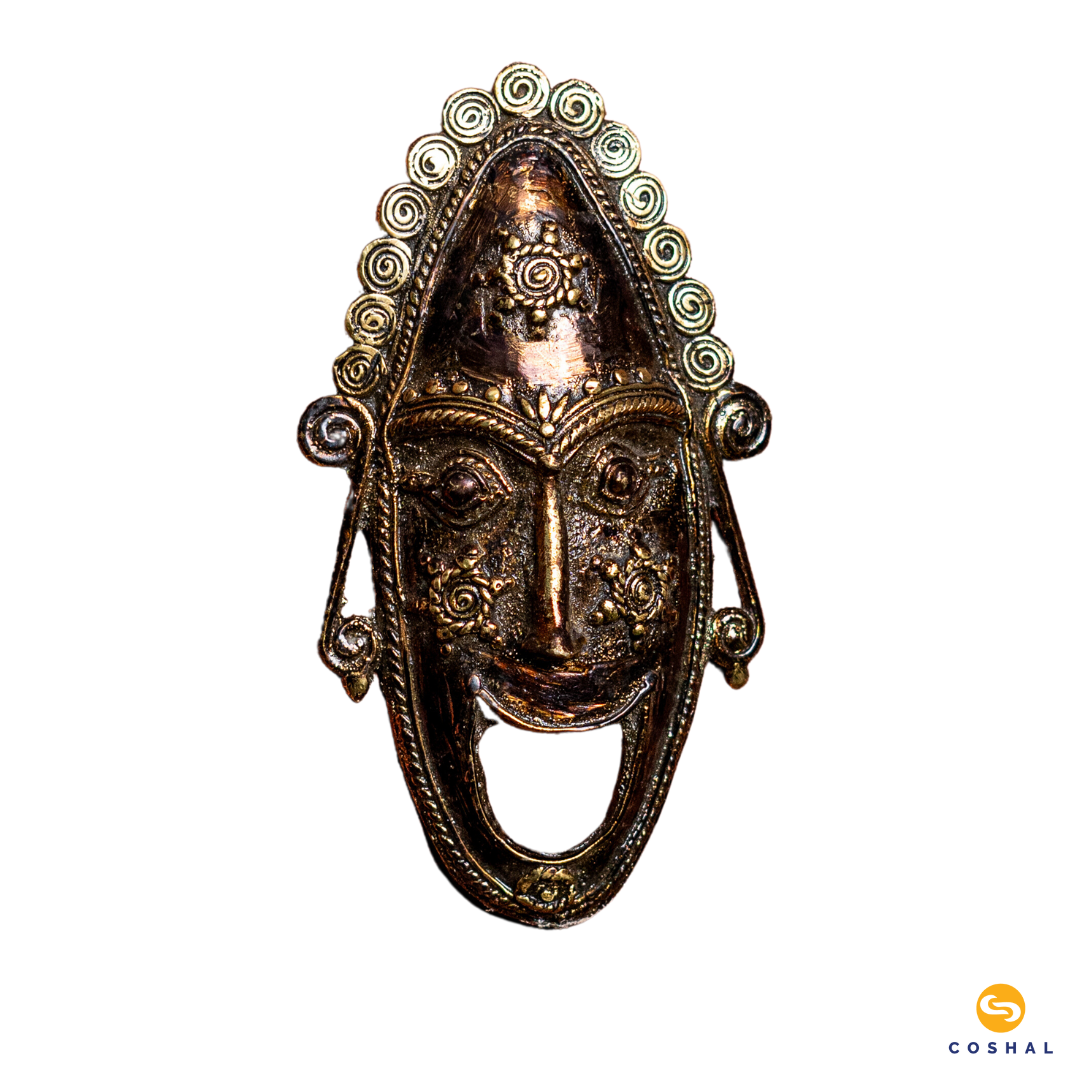 Brass Wall Mask | Best for wall decor |Bastar Dhokra Art | Room Decor | Wall art for Living Room| Coshal | CD73 3