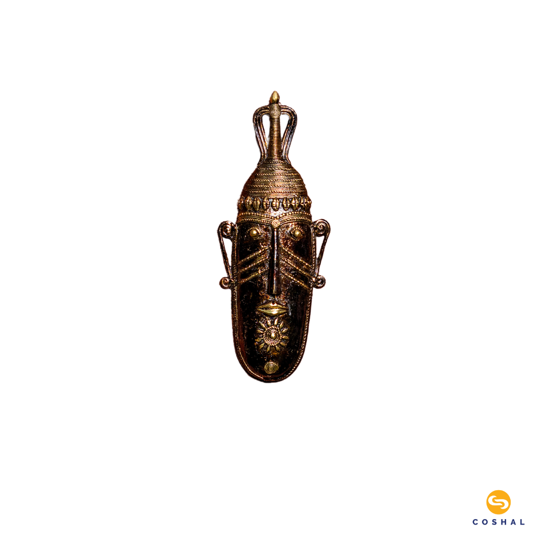 Brass Wall Mask | Best for wall decor| Bastar Dhokra Art | Room Decor | Wall art for Living Room| Coshal | CD74 3