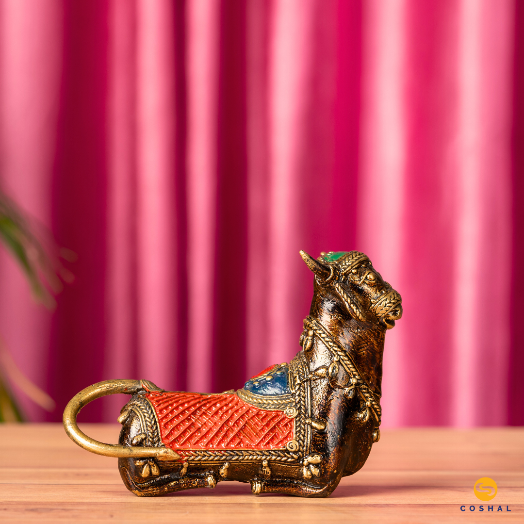 Dhokra Brass Nandi Statue | Coshal | CD93