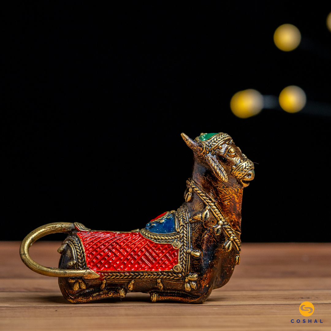 Dhokra Brass Nandi Statue | Coshal | CD93