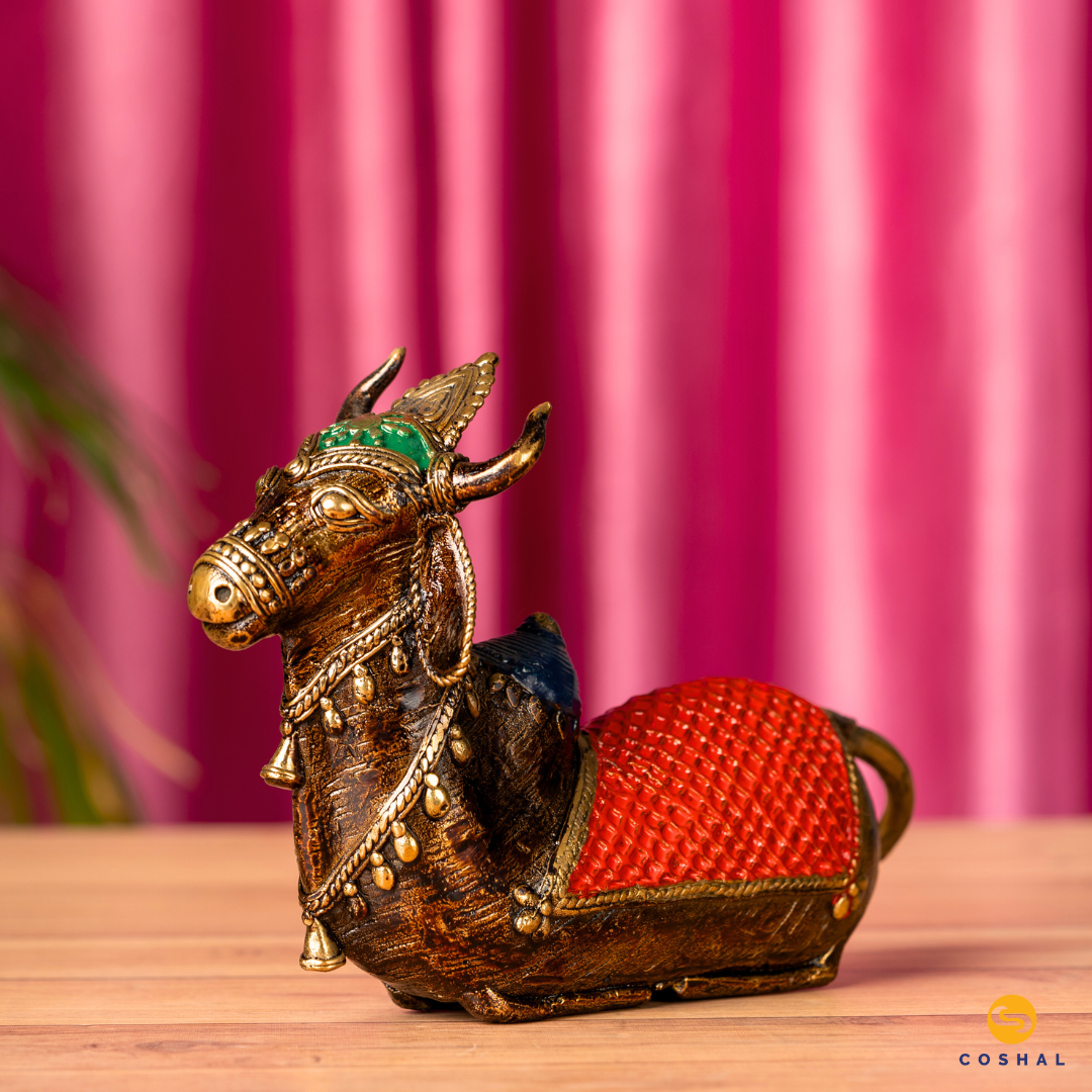 Dhokra Brass Nandi Statue | Coshal | CD94