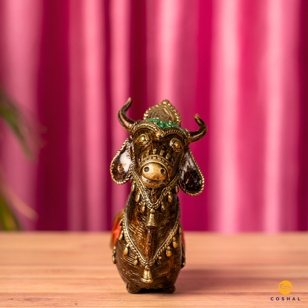 Dhokra Brass Nandi Statue | Coshal | CD94