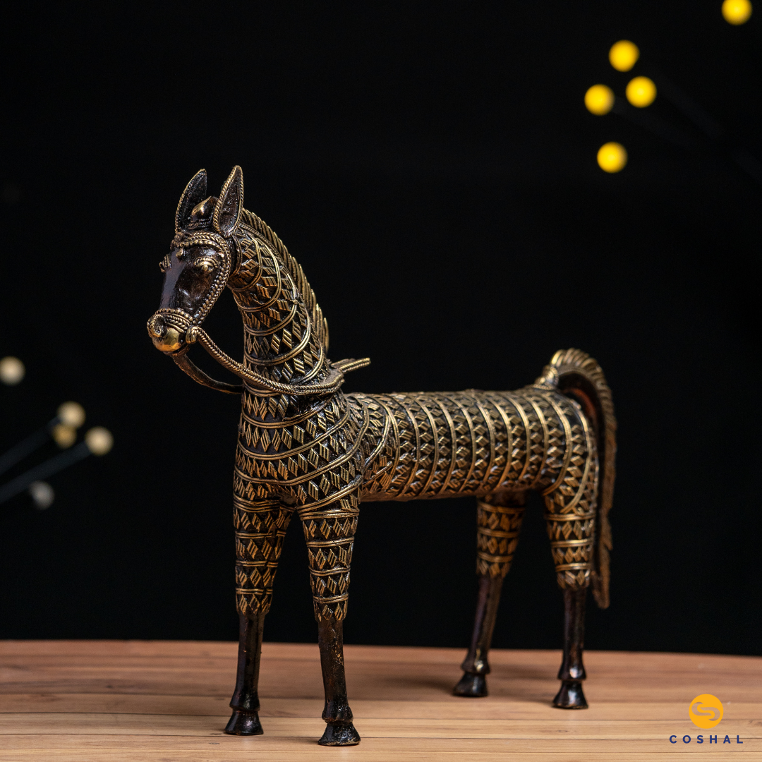 Dhokra Handmade Brass Horse | Coshal | CD89