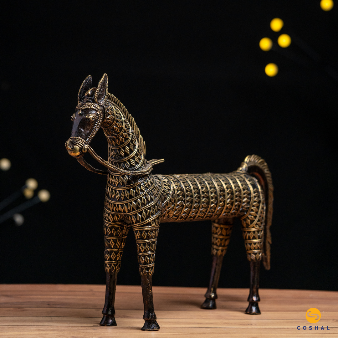 Dhokra Handmade Brass Horse  | Coshal | CD89