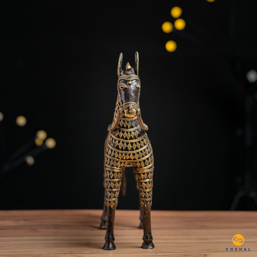 Dhokra Handmade Brass Horse | Coshal | CD89