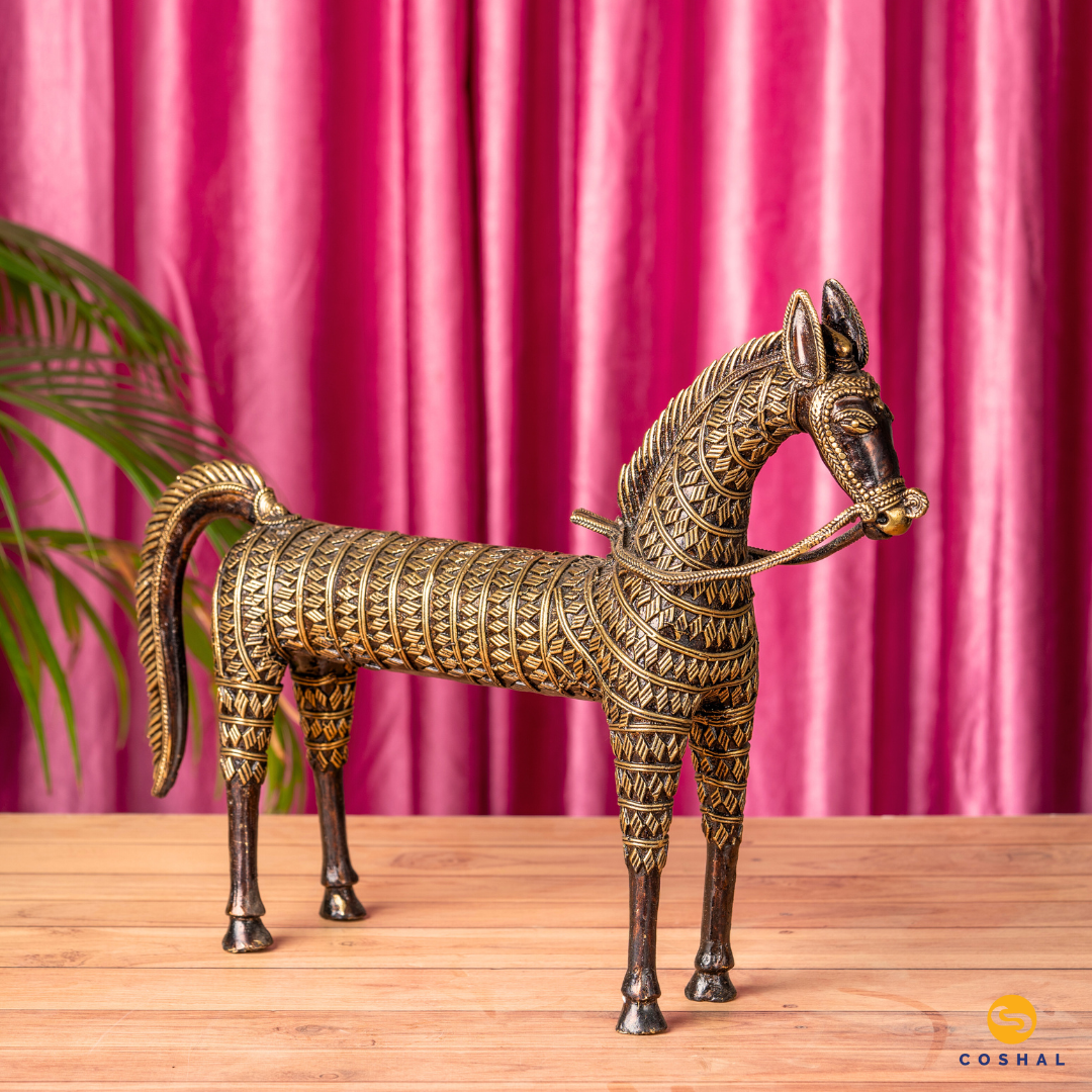 Dhokra Handmade Brass Horse | Coshal | CD89