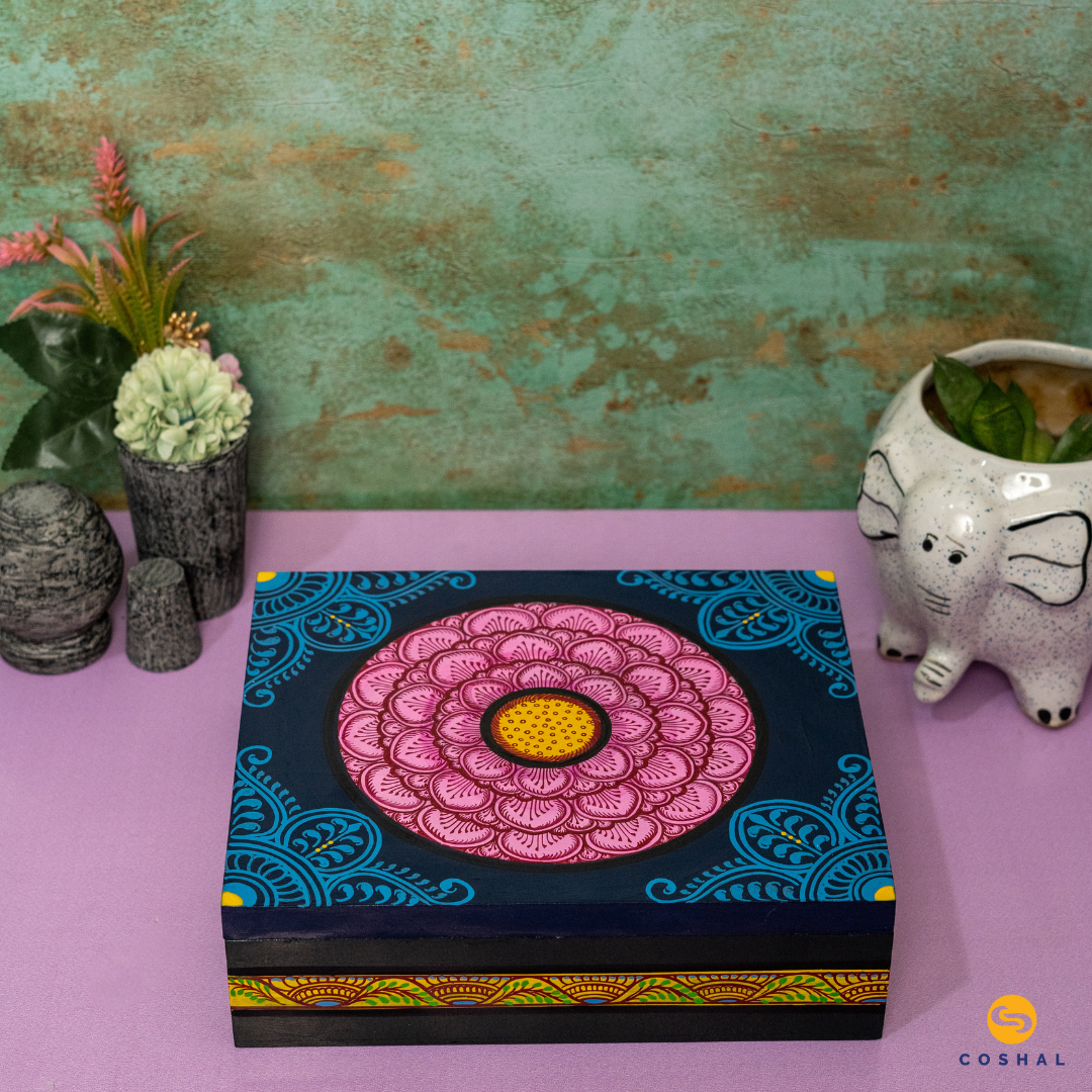 Handpainted Pattachitra Wooden Jewellery Box for Women | Coshal | OD81 2