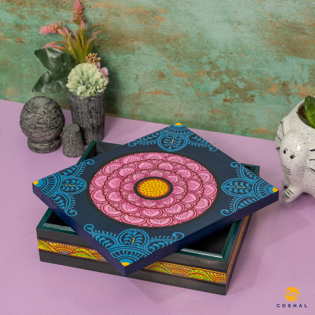 Handpainted Pattachitra Wooden Jewellery Box for Women | Coshal | OD81 3