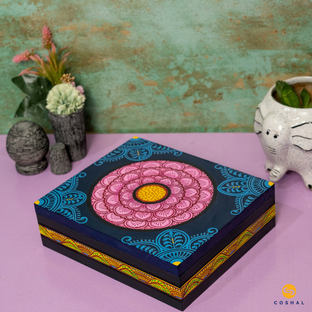 Handpainted Pattachitra Wooden Jewellery Box for Women | Coshal | OD81 4