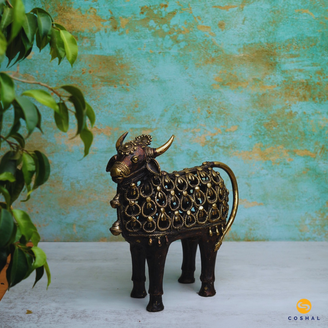 Nandi | Best for table decor | Bastar Dhokra Art | Room Decor | Coshal | CD76 1