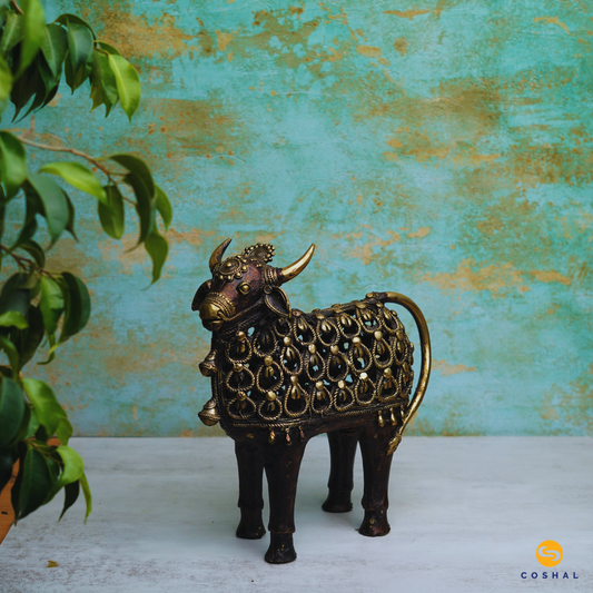 Nandi | Best for table decor |  Bastar Dhokra Art | Room Decor | Coshal | CD76 1