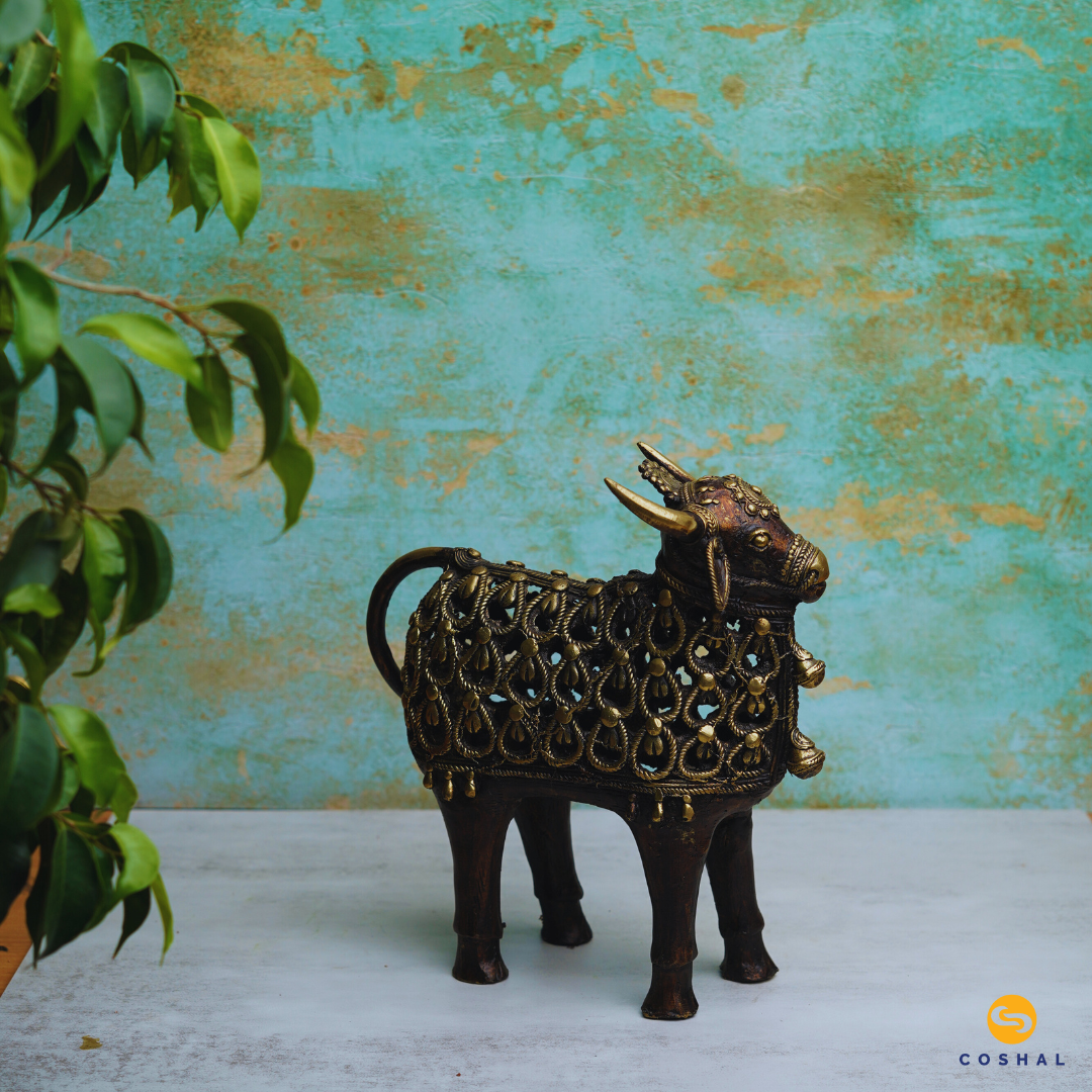 Nandi | Best for table decor | Bastar Dhokra Art | Room Decor | Coshal | CD76 2