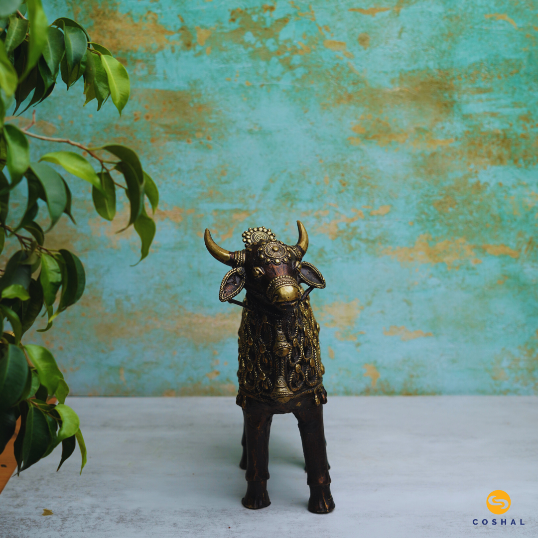 Nandi | Best for table decor | Bastar Dhokra Art | Room Decor | Coshal | CD76 3