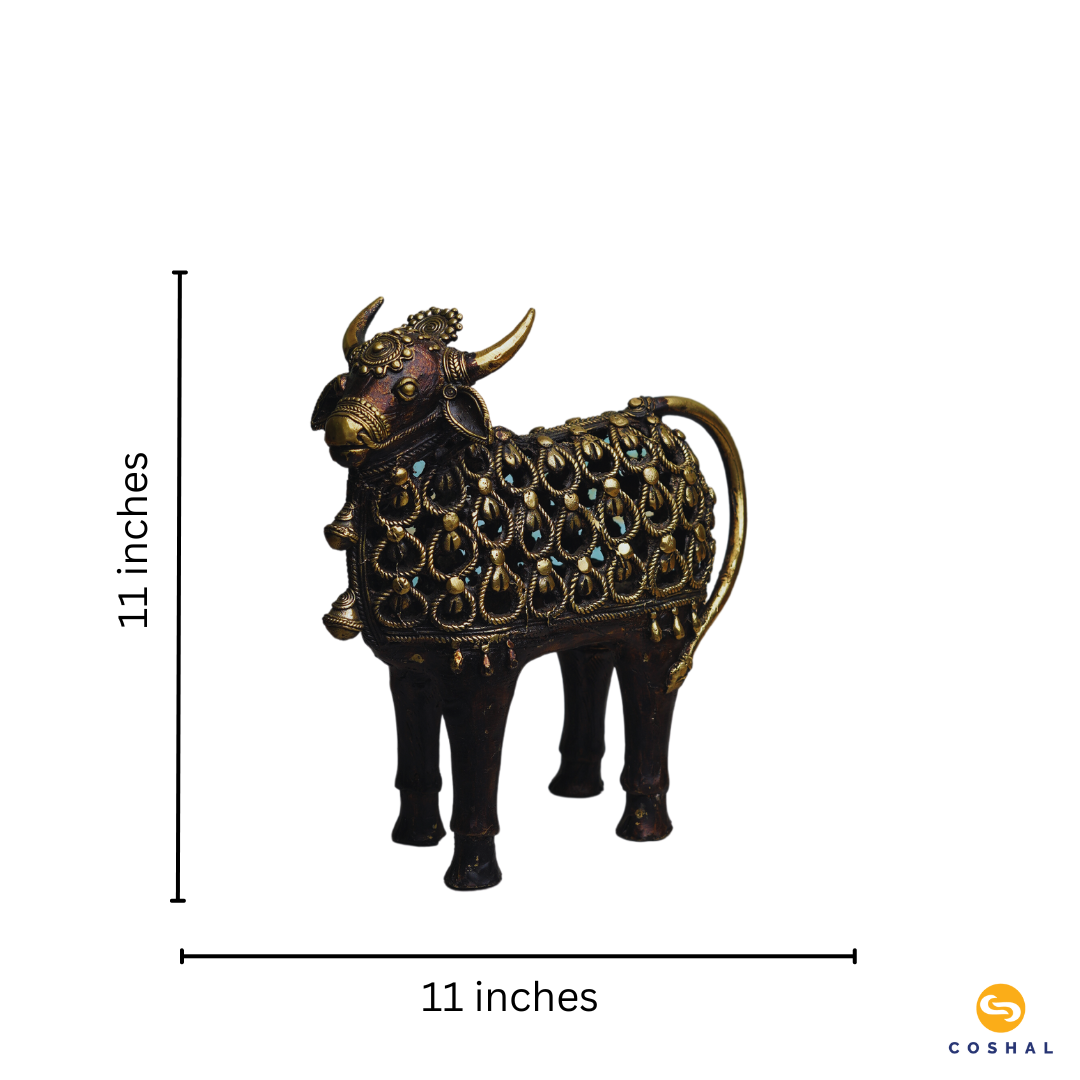 Nandi | Best for table decor | Bastar Dhokra Art | Room Decor | Coshal | CD76 7