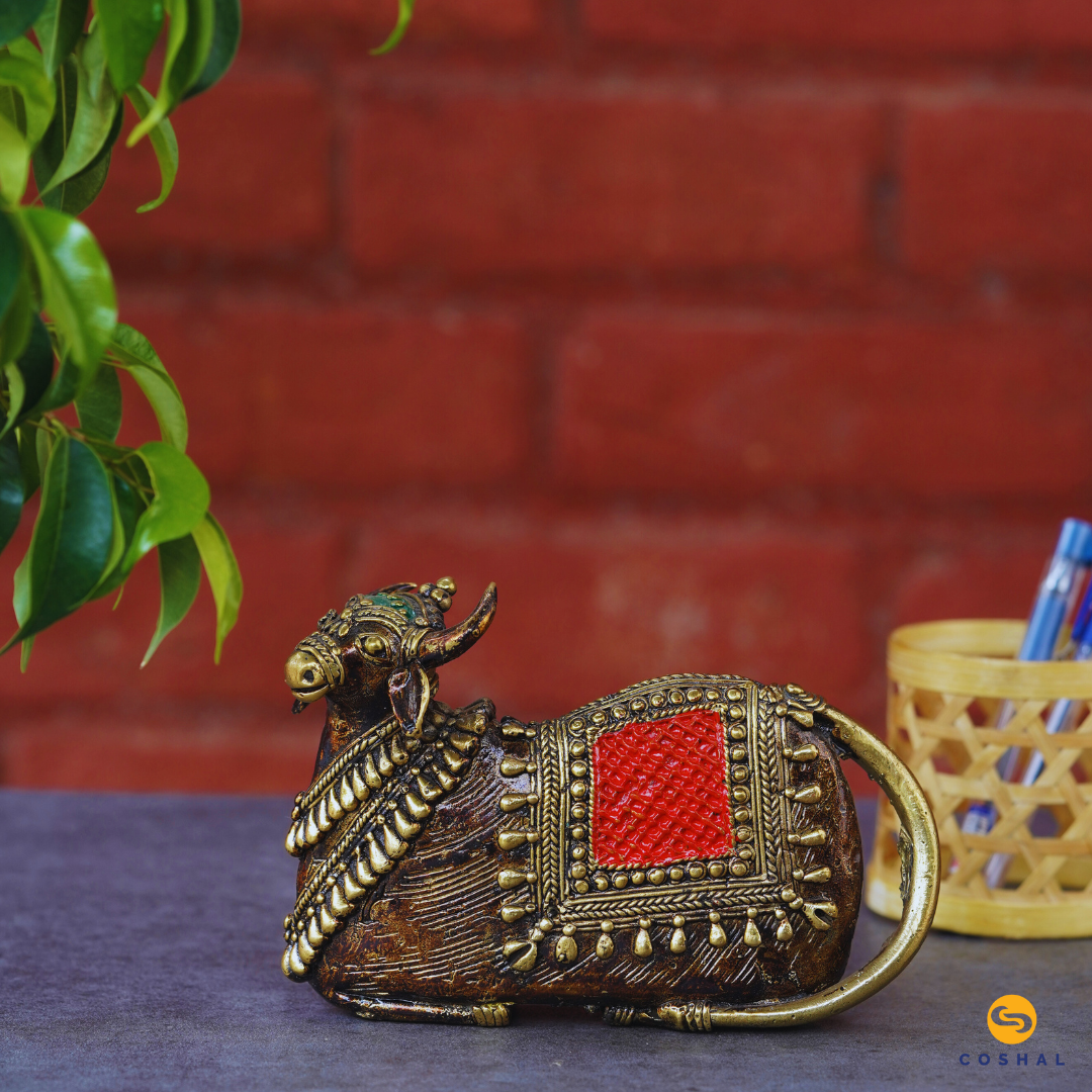 Nandi | Best for table decor |  Bastar Dhokra Art | Room Decor | Coshal | CD83 2