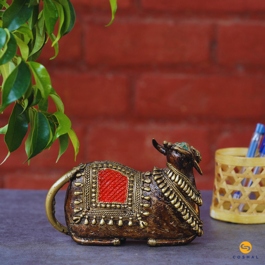 Nandi | Best for table decor |  Bastar Dhokra Art | Room Decor | Coshal | CD83 3
