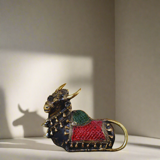 Nandi Bull | Dhokra auspicious Art | Best for Table Tops |  Bastar Dhokra Art | Room Decor | Coshal | CD28 1