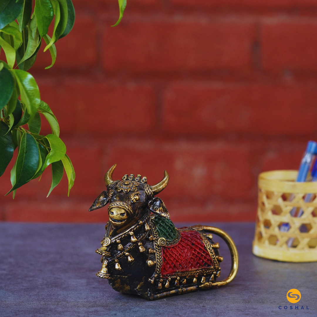 Nandi Bull | Dhokra auspicious Art | Best for Table Tops | Bastar Dhokra Art | Room Decor | Coshal | CD28 2