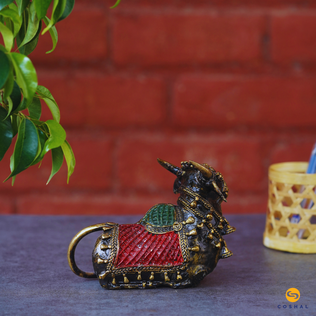 Nandi Bull | Dhokra auspicious Art | Best for Table Tops | Bastar Dhokra Art | Room Decor | Coshal | CD28 3