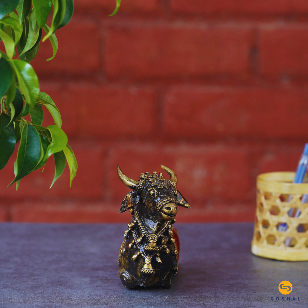 Nandi Bull | Dhokra auspicious Art | Best for Table Tops | Bastar Dhokra Art | Room Decor | Coshal | CD28 4