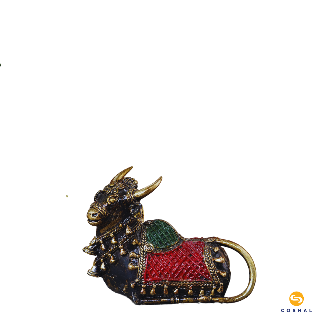 Nandi Bull | Dhokra auspicious Art | Best for Table Tops | Bastar Dhokra Art | Room Decor | Coshal | CD28 5
