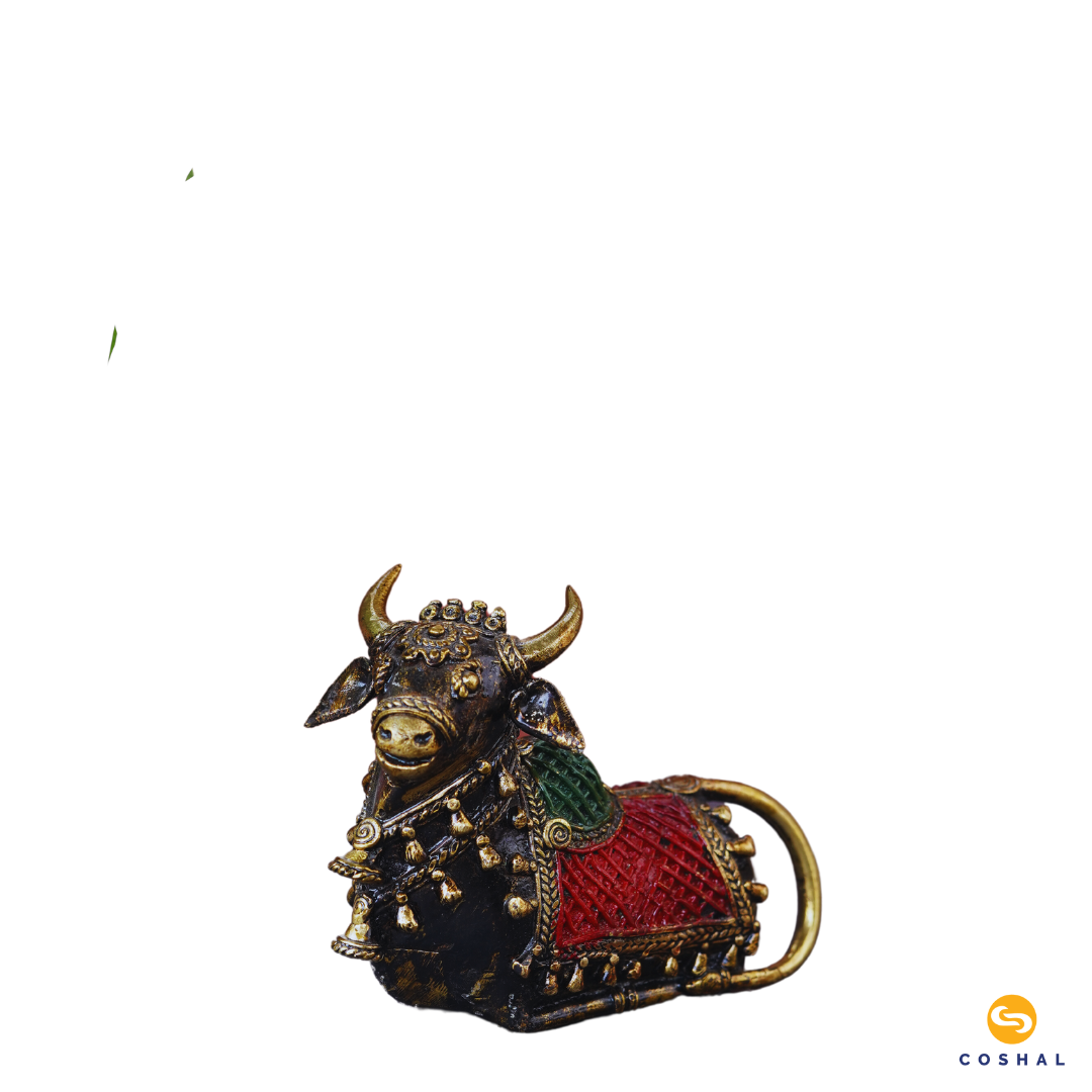 Nandi Bull | Dhokra auspicious Art | Best for Table Tops | Bastar Dhokra Art | Room Decor | Coshal | CD28 6