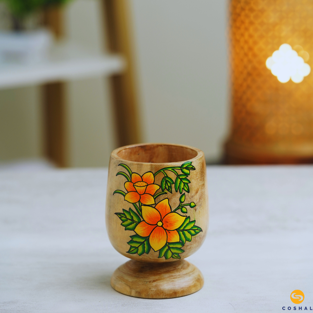 Pattachitra Cream Penstand | Best for table decor | Coshal | OD19 3