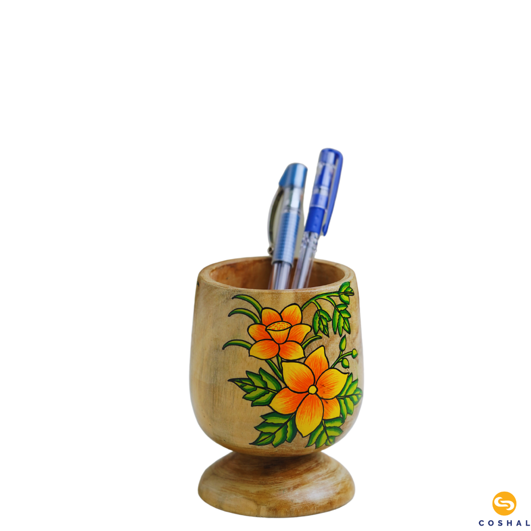 Pattachitra Cream Penstand | Best for table decor | Coshal | OD19 5