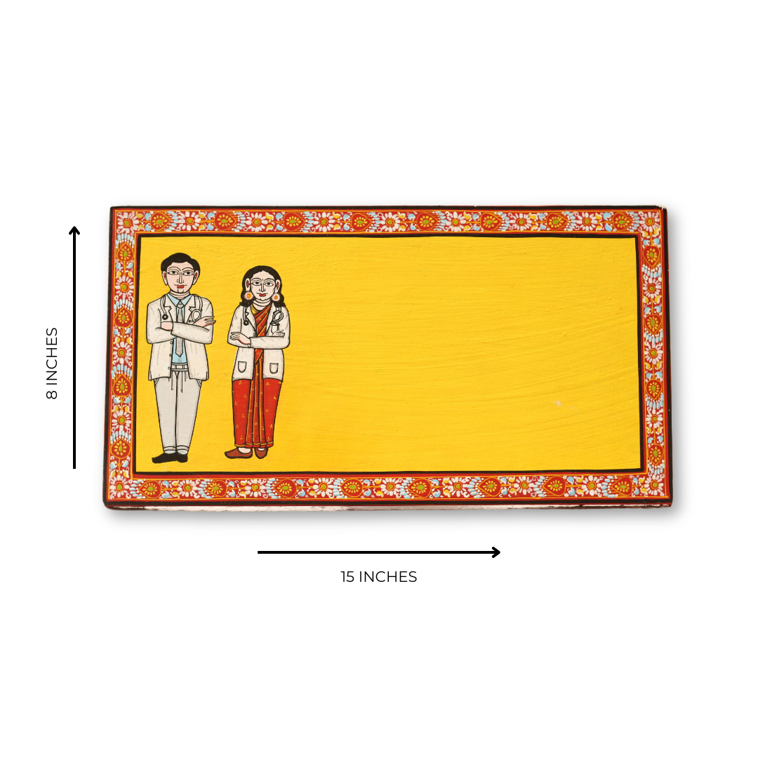 Pattachitra House and Office Door Name Plate | Custom Couple Name plates for Doctor |  NM01 3