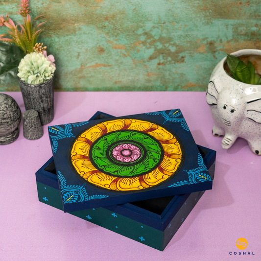 Pattachitra Wooden Jewellery Box | HandCrafted Jewel Organizer | Coshal | OD80 1