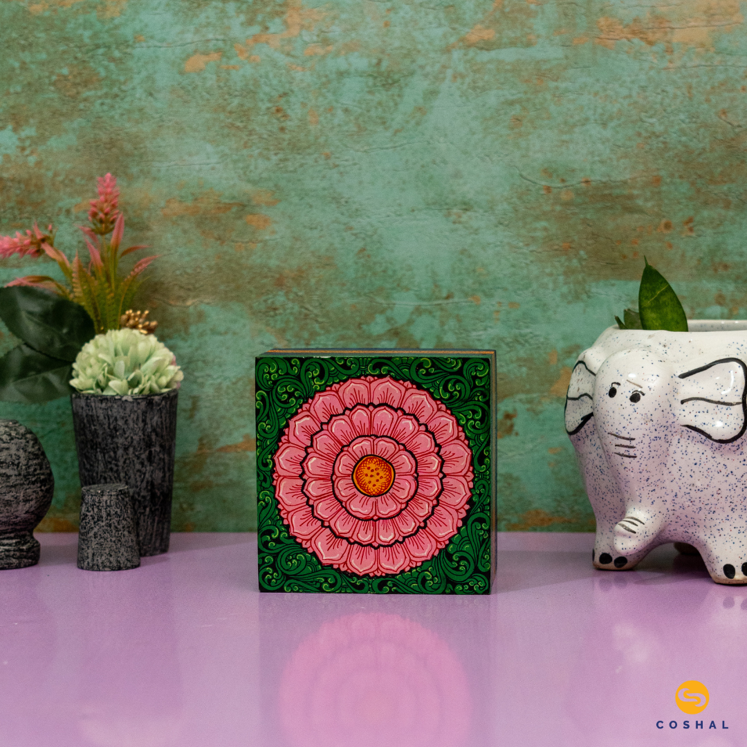 Pattachitra Wooden Jewellery Box for Women | Hand Carved Jewel Organizer | Coshal | OD79 4