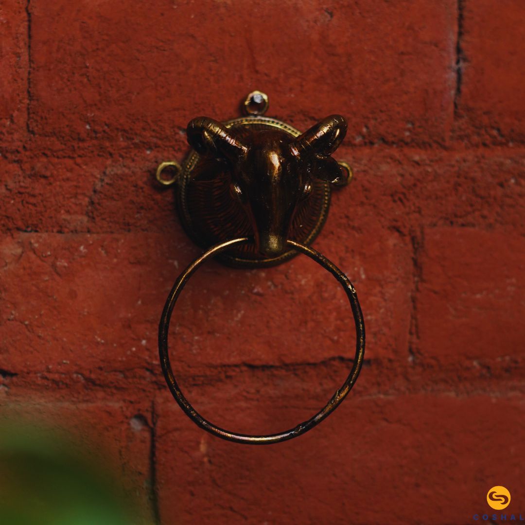Sheep Head Towel Hangar | Dhokra Brass Art | Handcrafted Towel Hangar | Coshal | CD21 2