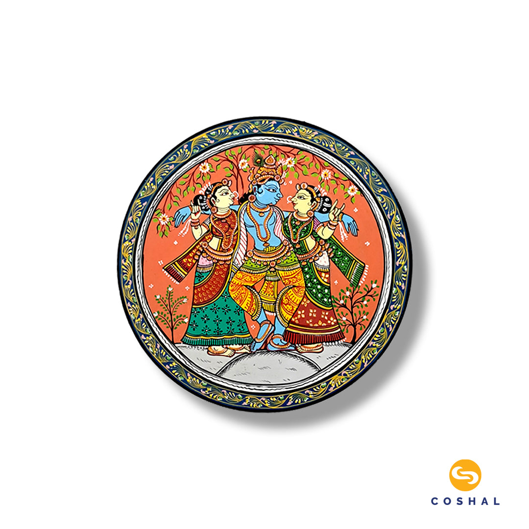 Shree Krishna Raas leela wall Plate Pattachitra | OD83