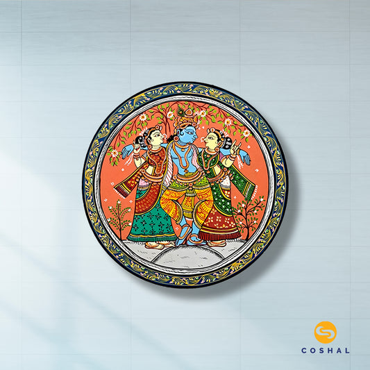 Shree Krishna Raas leela wall Plate Pattachitra | OD83