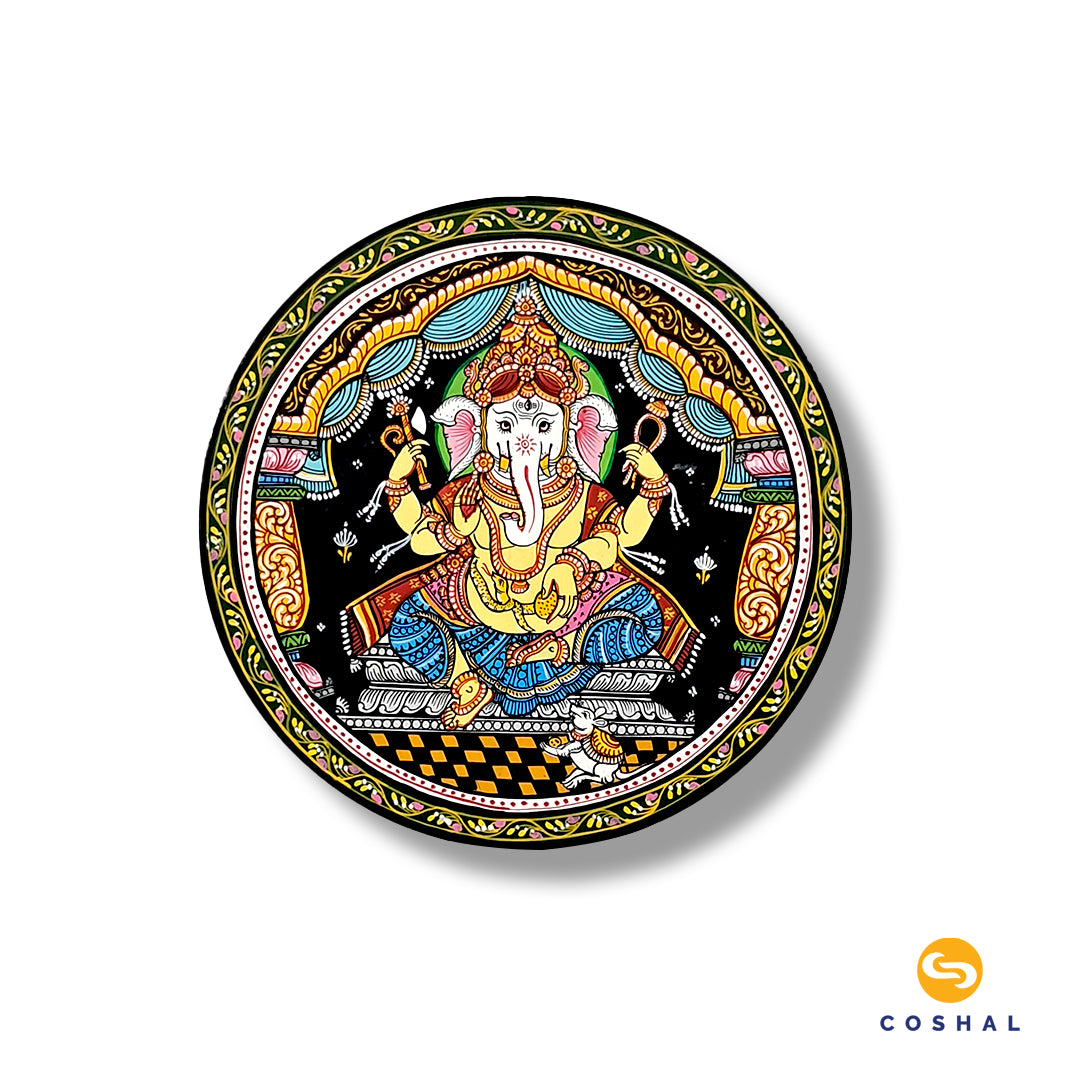 Lord Ganesh Wall Plate Pattachitra | OD84