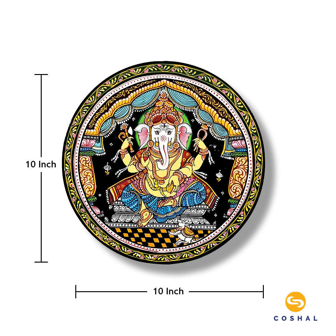 Lord Ganesh Wall Plate Pattachitra | OD84