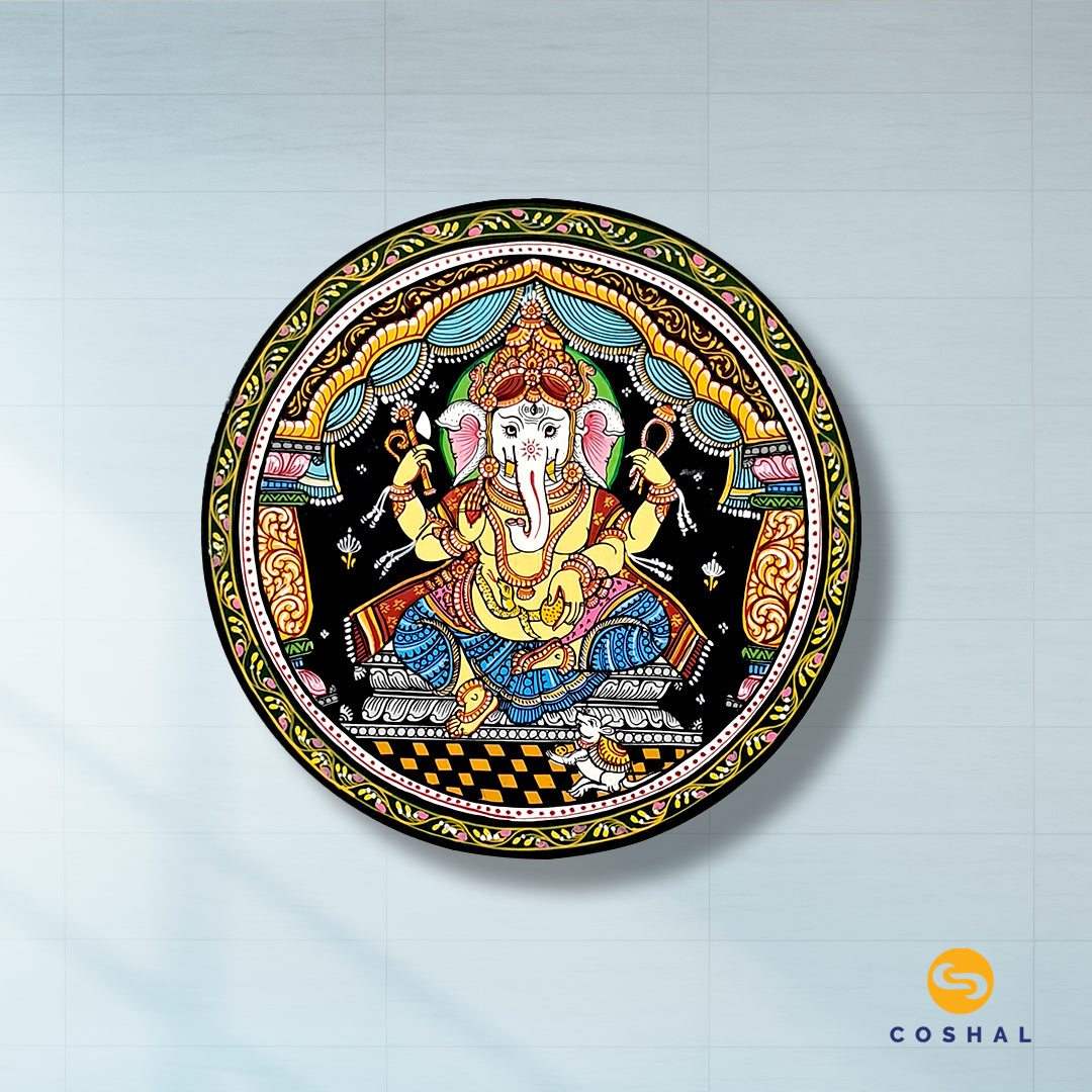 Lord Ganesh Wall Plate Pattachitra | OD84