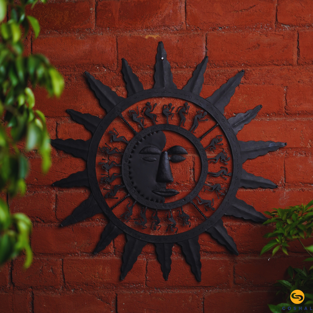 Wrought Iron Abstract Tribal Metal Sun and Moon | Coshal | CI42 1