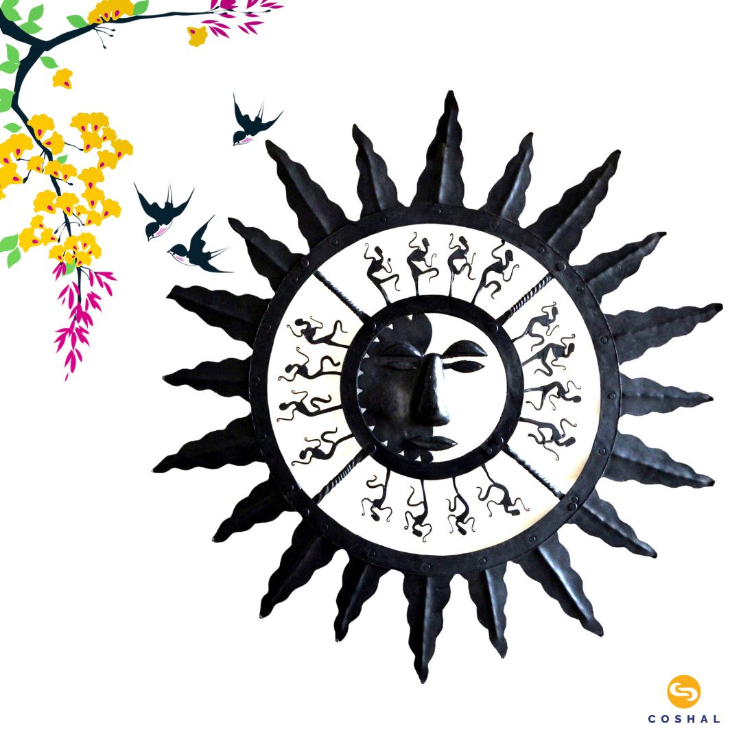 Wrought Iron Abstract Tribal Metal Sun and Moon | Coshal | CI42 2