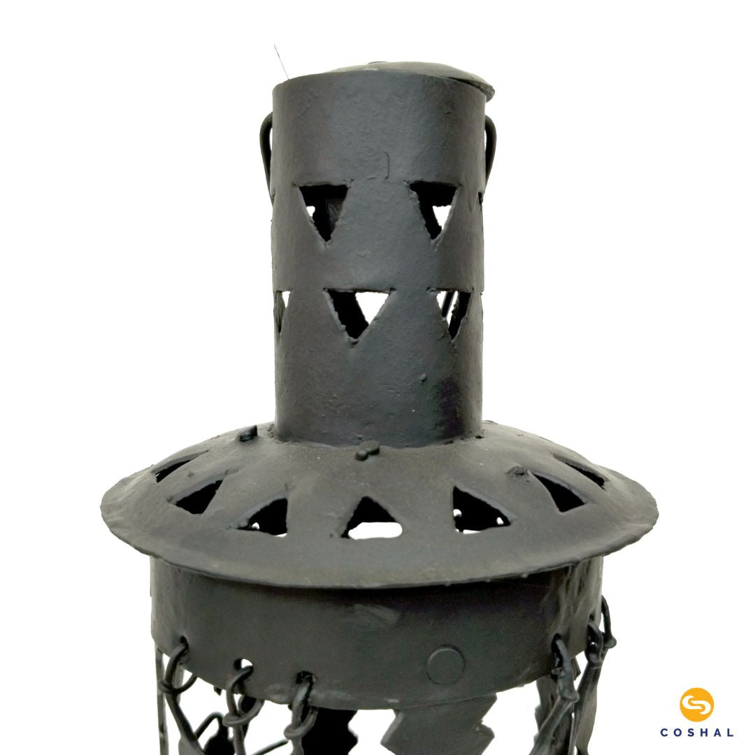 Wrought Iron Circular Lantern | Tribal Tealight Candle Holder | Coshal | CI33 5