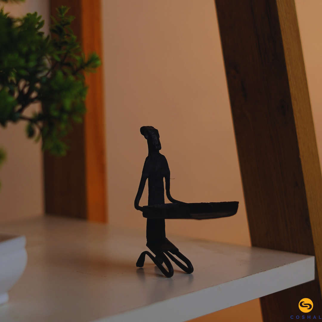 Wrought Iron Supa Candle stand | Tribal Tealight Candle Holder | Pitva Art | Coshal | CI35 3