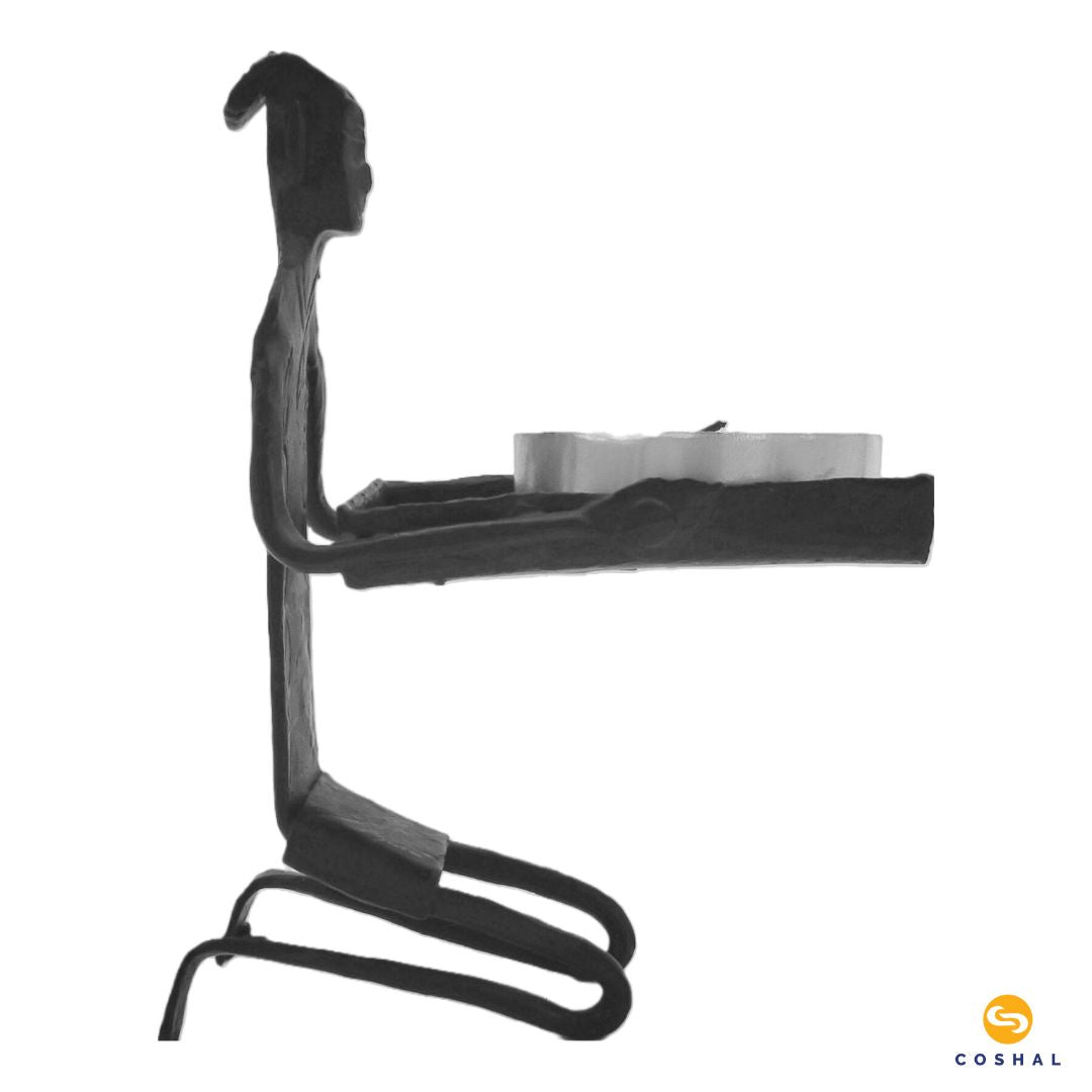 Wrought Iron Supa Candle stand | Tribal Tealight Candle Holder | Pitva Art | Coshal | CI35 5