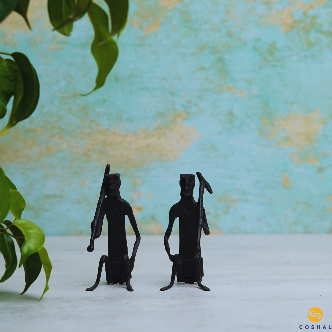Wrought Iron metal Tribal Man set | Handmade Decorative Showpiece | Coshal | CI34 1